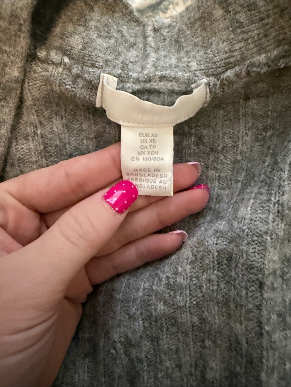 H&M Open-Front Ribbed Knit Cardigan - Gray - Picture 2 of 2